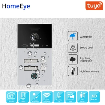 TuyaSmart App Remote Unlock WiFi Video Komunikačný Systém IP Video dverového Telefónu Kód Klávesnica+RFID Karty+Odtlačkov prstov Home Access Control
