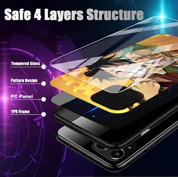 Tvrdené Sklo Telefón puzdro Pre Samsung Galaxy S20 FE S21 Ultra 5G S10e s rezacím zariadením S10 S9 S8 Plus Kryt Coque Funda Jeden Kus Anime, Luff