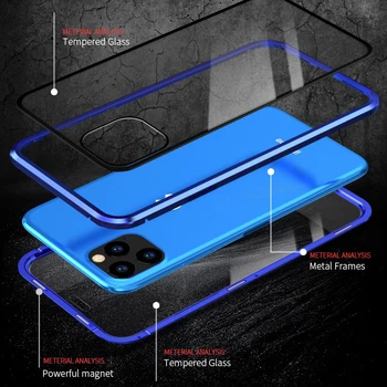 Tvrdené Sklo Úplné Pokrytie Magnetické Ochranné Flip Telefónu puzdro Pre iphone 12 Mini 12pro Max 5g 7 8 Plus X Xs 11 Pro Max SE 2020
