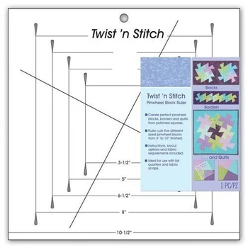 Twist 'n Steh Větrník Blok Pravítko #HM-775 patchwork pravítko prešívanie pravítko quilter vládca