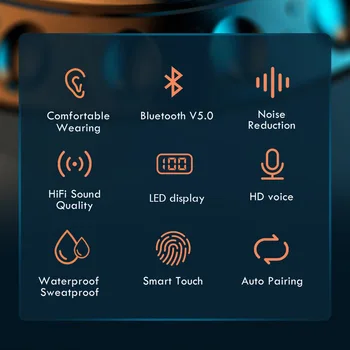 TWS Bezdrôtové Slúchadlá Bluetooth 5.0 TWS Bluetooth slúchadlá S 2000mah Power Bank 9D Stereo Pre Xiao / iPhone/Samsung