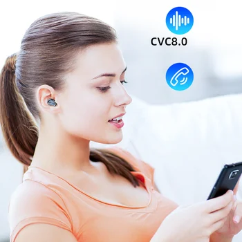 TWS Bluetooth 5.0 Slúchadlá Bezdrôtové Bluetooth Slúchadlá Potlačením Hluku 9D HiFi Stereo Športové Slúchadlá Slúchadlá S Mikrofónom