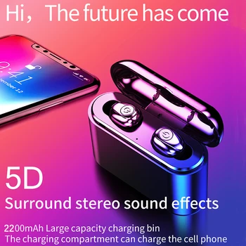 TWSEarphone X8 Bezdrôtové Slúchadlá Bluetooth 5 Slúchadlá TWS 5D Stereo Slúchadlá Mini Nepremokavé Headfrees 2200mAh Power Bank