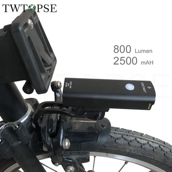 TWTOPSE 800 Lumen Svetlo na Bicykel Nastaviť Pomocou Držiaka Na Brompton Skladací Bicykel Hlavy Predné Svetlo na Čítanie 2500MAH LED USB Svetlo Pre 3SIXTY