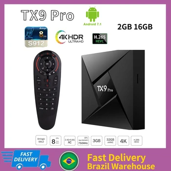 TX9 Pro Android 7.1 TV Box Amlogic S912 Quad Core 2 GB, 16 GB 2.4 G WiFi 1080p 4K Media Player Google, Youtube Smart TV Set-Top-Box