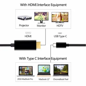 Typ C, HDMI, USB, C Kábel HDMI Prevodník USB 3.1 HD Rozšíriť Adaptér pre Macbook Samsung S8