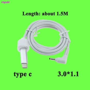 Typ C pre dc 3.0x1.1 3.0*1,0 mm Samec Konektor Prevodník USB C PD Nabíjací Kábel Kábel pre Acer Aspire 19V Notebooku Napájací Adaptér 1,5 m