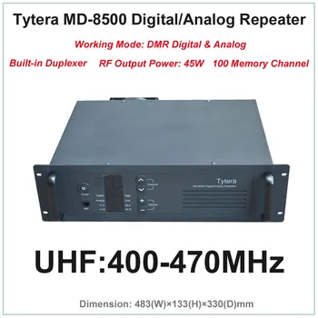 Tytera TYT MD-8500 UHF 400-470MHz DMR Digital a Analógový Profesionálne Walkie Talkie Repeater s Duplexer(RF Výstupný Výkon je maximálne 45 w)