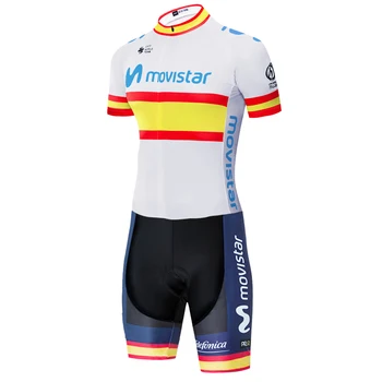 Tím maillot movistar Skinsuit Ropa Ciclismo Maillot Jumpsuit Road Závodná Skinsuit Dres Športového oblečenia maillot cycliste pro 2019