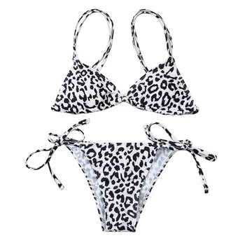 Tŕň Strom Bikini Set Plavky, Módne Ženy Móda 2-dielna Plávanie Oblek bez Rukávov Leopard Tlač Polstrovaná Topy, Dna 2021