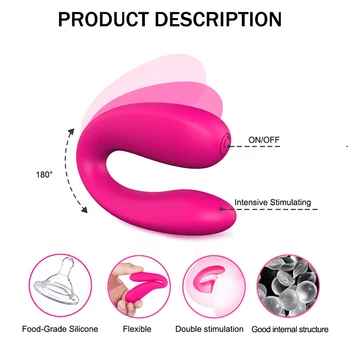 U Shape Vibrátor Duálny Vibračné G-Spot Vaginálny, Análny Masér Stimulácia Klitorisu Bullet Vibrátory Erotický Sex Produkty pre Ženy