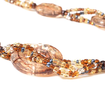 UDDEIN Kvet tlač kolo gem náhrdelník prívesok bib korálky, ručne vyrábané české dlhý náhrdelník pre ženy vintage vyhlásenie šperky