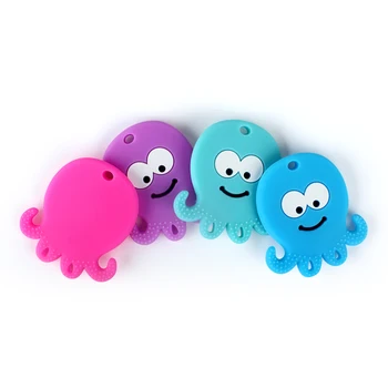 Udržať&Rásť 10pcs Octopus Silikónové Teether BPA Free Hlodavce Dieťa Teethers DIY Cumlík Reťazca Korálky Počiatočných Náhrdelník s Príveskom