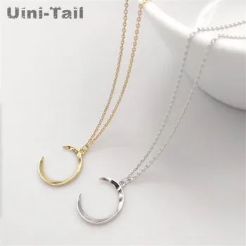 Uini-Chvost hot predaj nových 925 sterling silver jednoduché lesklý mesiac náhrdelník osobnosti módny trend temperament studený vietor šperky