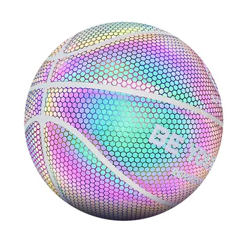 Ulici Č. 7 Pu Hygroskopické Svetla Modrá Guľa Veľkosti 7 Žiariace Reflexné Basketbal Batérie-bez Svetla Až Basketbal Svietiť #K