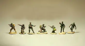 Ultra-nízka vojaka z druhej Svetovej Vojny vojaci boli model bábiky ozdoby Wargames 7pcs/set