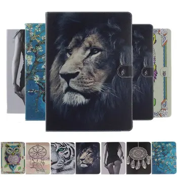 Ultra Slim Magnetické PU Kožené puzdro Pre Apple iPad Mini 1 2 3 7.9 palcový Kryt Módne Maľovanie lev, Tiger, zviera, vec+film+pero