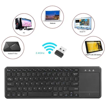 Ultra tenké 2.4 GHz Wireless Touch Keyboard s Multi-touch Touchpad pre Android TV BOX Notebook Notebook Smart TV Windows 10/7
