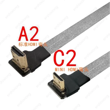 Ultra-tenké 90 Stupňov FPV Mini HDMI Samec na HDMI Samec FPC Plochý Kábel pre Multicopter Letecké Fotografie Anti-interferencie 0,2 m