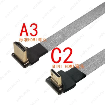 Ultra-tenké 90 Stupňov FPV Mini HDMI Samec na HDMI Samec FPC Plochý Kábel pre Multicopter Letecké Fotografie Anti-interferencie 0,2 m