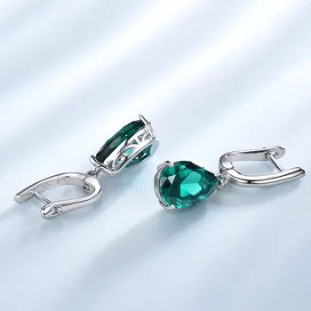 UMCHO Vytvorili Zelený Smaragd Drahokam Klip Náušnice pre Ženy Pevné 925 Sterling Silver Výročie Svadby Strany Darčeky, Šperky