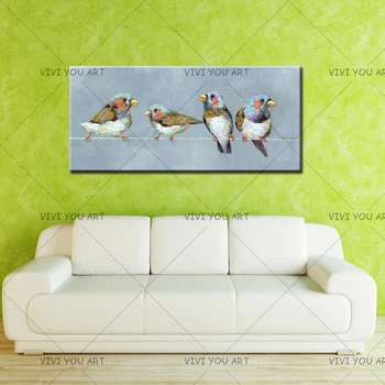 Umelec Ručne maľované Vysokej Kvality Wall Art Zvierat, olejomaľba Na Plátne Moderných Vtákov Obrazy Umenie Výzdoba Pre obývaciu Izbu Ako Darček