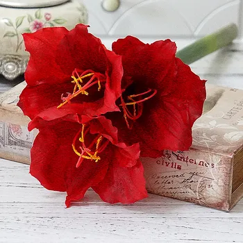 Umelé mäkkého plastu pocit, lily ZhuDing červené umelé kvetiny domov obývacia izba svadobné fotografie DIY dekorácie