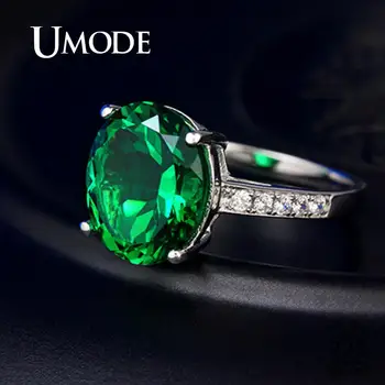 UMODE Nové Oválne Zelené Prstene pre Ženy Cibic Zirkón Kameň, Zásnubné Prstene, Svadobné Luxusné Módne Šperky Príslušenstvo 2019 UR0527