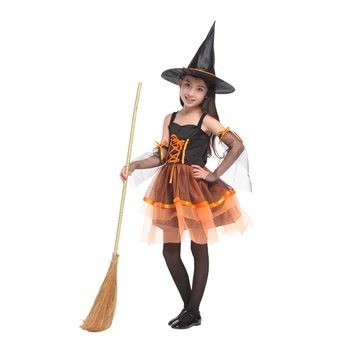 Umorden Deti Dieťa Dievčatá, Kúzelníčka Kostým Čarodejnice Halloween Kostýmy Purim Strany Mardi Gras Maškarný G-0195