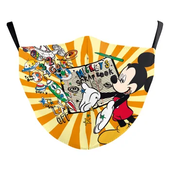 Umývateľný Opakovane Úst Maska Disney Mickey Minnie Maska Aztec Vytlačené Masky Textílie Dospelých Ochranné PM 2.5 Prachu Úst Kryt Tváre