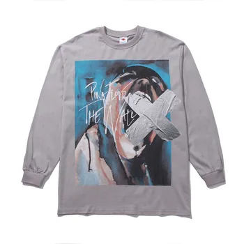 UNCLEDONJM AW20 Long-Sleeve T-shirt pánske Pulóvre BF Trend Voľné T-shirt anime tričko Hip Hop nadrozmerné t shirt MC-6001