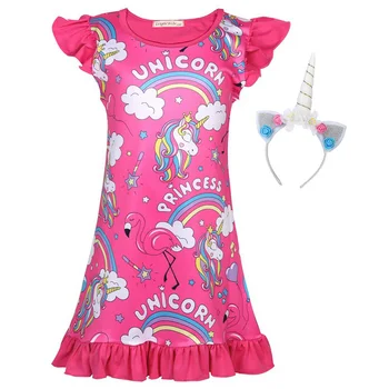 Unicorn Baby Girl Princezná strany Kostým jednorožec šaty bez rukávov šaty+ponožka Dieťa Detí lol Oblečenie Dieťa Oblečenie
