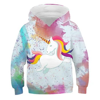 Unicorn Deti Hoodies Hot Predaj Jeseň winter 3D Chlapčenské Oblečenie detské Oblečenie s Dlhým Rukávom Bežné Teplé toddle Mikina Kabát