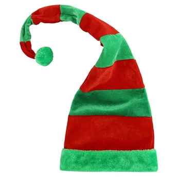 Unisex Christmas Elf Klobúky Santa Claus Klobúk s Žehlička Pruhy Červenej, Zelenej Vianočné Spp Kostým Party Dodáva Vtipné Vianočné Čiapky