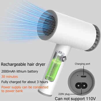 Univerzálny AC 220V pre USB Nabíjateľné Horúci a Studený Vietor sušič na Vlasy Cestovné Fénom na Vlasy pre Umenie Maľba Domov Vonkajšie a viac
