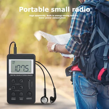 Univerzálny Prenosný Dual Band Stereo AM/FM Vreckové Rádio, Digitálny Displej Mini stereo Rádio Prijímač s HiFi Slúchadlá Dropship