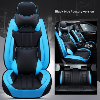 Univerzálny PU Leath auto kryt sedadla pre BMW e30 e34 e36 e39 e46 e60 f10 f11 f30 x3 x5 x6 x1 r1200gs e87 bmw e90 príslušenstvo modrá