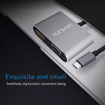 Unnlink USB-C na kompatibilný s HDMI Prevodník Typ C 4K Thunderbolt3 pre MacBook Galaxy s8 s9 s10 Dex režim p20 p30 mate20