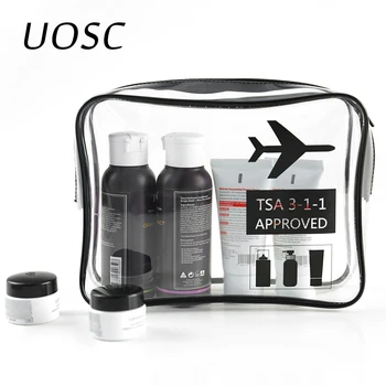 UOSC Transparentné Umývanie make-up Toaletné Tašky pre Ženy/Mužov Nepremokavé Cestovné Kozmetika Skladovanie neceser Jasné TPU Kozmetická Taška