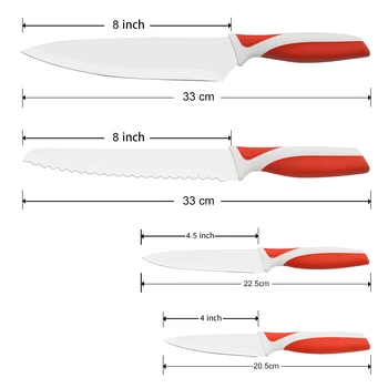 UPSPIRIT z Nerezovej Ocele, Kuchynské Nože 4 4.5 8 palcový Kuchár nôž na Chlieb Nástroj Multi Frézovanie Ovocie Nože Kryt Japonský Nôž Set