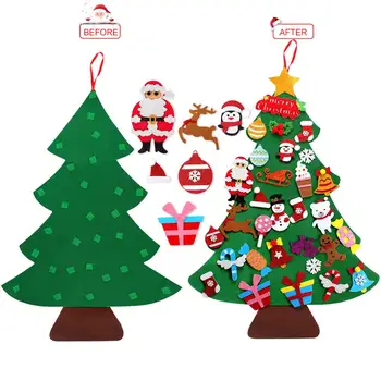 Urob si sám Cítil Vianočný Stromček šťastné a Veselé Vianoce, Výzdoba Pre Home 2020 Vianočný Strom Ornament Santa Claus Deti Vianočný Strom Firmware Nový Rok