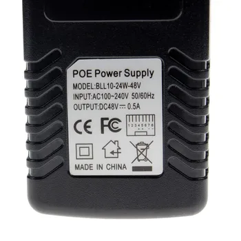 USA/EÚ PoE Injektor Štandardné 48V 0,5 A PoE Napájanie 48V PoE Bezpečnostné Kamery POE Switch Ethernet Adaptér