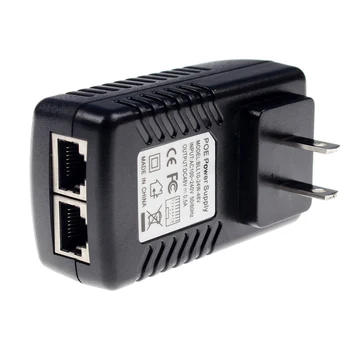 USA/EÚ PoE Injektor Štandardné 48V 0,5 A PoE Napájanie 48V PoE Bezpečnostné Kamery POE Switch Ethernet Adaptér