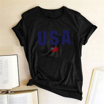 USA National Flag Tlač T-shirts Ženy Lete Roku 2020 Tričko Ženy Bežné Krátky Rukáv Dámske Topy pre Mladistvých Móde Oblečenie Femme