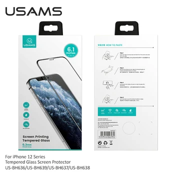 USAMS Úplné Pokrytie Tvrdeného Skla Pre Iphone 12 mini 12 pro Max Ultra Tenké Screen Protector Film Trasenie Dôkaz Ochranné Sklo