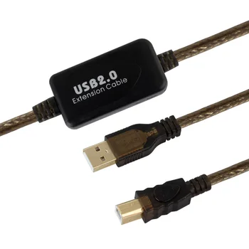 USB 2.0 Kábel Typu B Samec na Male Zosilňuje Čip Kábel pre Canon Epson HP ZJiang Tlačiareň štítkov DAC, USB Tlačiarne, 10m/15m/20m/25m