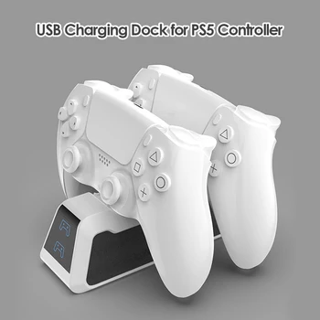 USB 3.1 Typ-C Nabíjacej Kolísky Dock Stanica Dual Rýchlo Nabíjačka pre PS5 Bezdrôtový ovládač pre Sony PlayStation5 Ovládač Gamepad