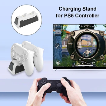 USB 3.1 Typ-C Nabíjacej Kolísky Dock Stanica Dual Rýchlo Nabíjačka pre PS5 Bezdrôtový ovládač pre Sony PlayStation5 Ovládač Gamepad