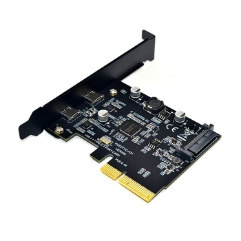 USB 3.1 Typu-C 2 Port Rozširujúca Karta PCI-E 4X USB 3.1 Gen2 10Gbps USB napájací Adaptér ASMedia ASM3142 Chipset pre Desktop