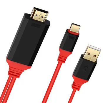 USB 3.1 Typu C, HDMI 2m Converter Kábel Adaptéra Ultra HD 1080P HD 4k Video Poplatok HDTV Kábel pre Samsung Galaxy S9 / S8 / Poznámka: